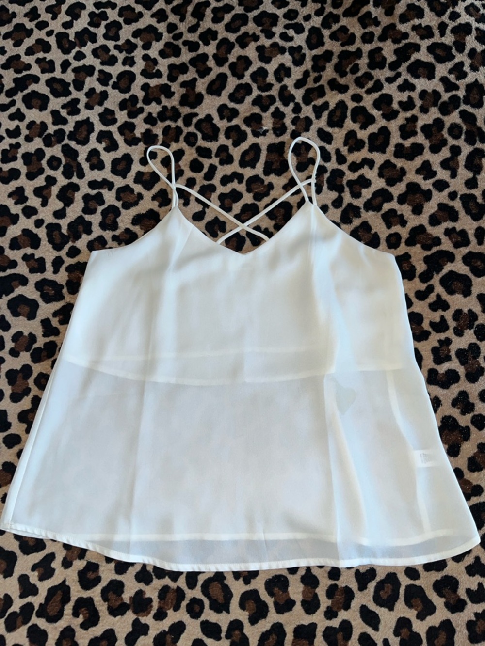 Active USA White Double-Strap V-Neck Camisole